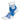 Side (outer) view of blue and white, Support collection, quarter length socks, by Balega