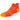 A kids' no-show sock in red and orange colors, featuring a tab design that sits below the shoe line.