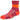 A Balega Mini Crew socks with orange and red stripes and a mesh design, showing the side angle of the socks to highlight the fit and design.