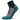 Angled, front view of grey, black, and teal, quarter length, Blister Resist socks, by Balega