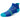 A kids' no-show socks in blue and green colors, featuring a tab design that sits below the shoe line.
