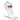 White ankle sock with blue and yellow stripes and a red logo on a white background