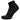 A black quarter-cut athletic sock with moisture-wicking properties, designed for activities like running and hiking.