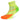 Side (outer) view of orange, lime, and neon, Enduro, quarter length, reflective socks, by Balega 