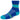A pair of kids' Balega Mini Crew socks with blue and yellow stripes and a mesh design, showing the side angle of the socks to highlight the fit and design.