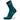 A pair of teal Balega Blister Resist Light Mini Crew running socks with a striped pattern near the top.
